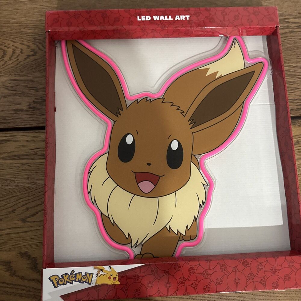 Pokemon Eevee LED Wall Art USB Powered Neon Style Sign New Sealed Box
